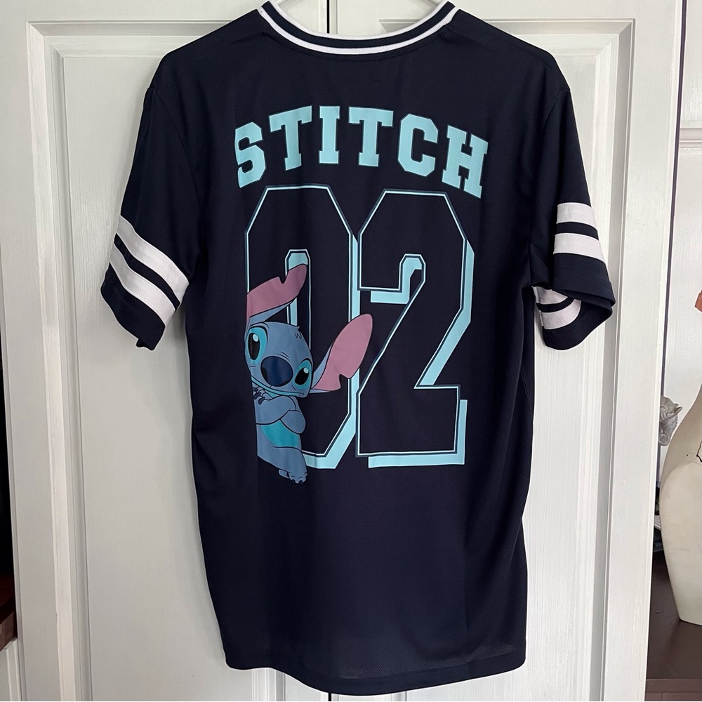 Disney Stitch Navy V-Neck Jersey Mens M